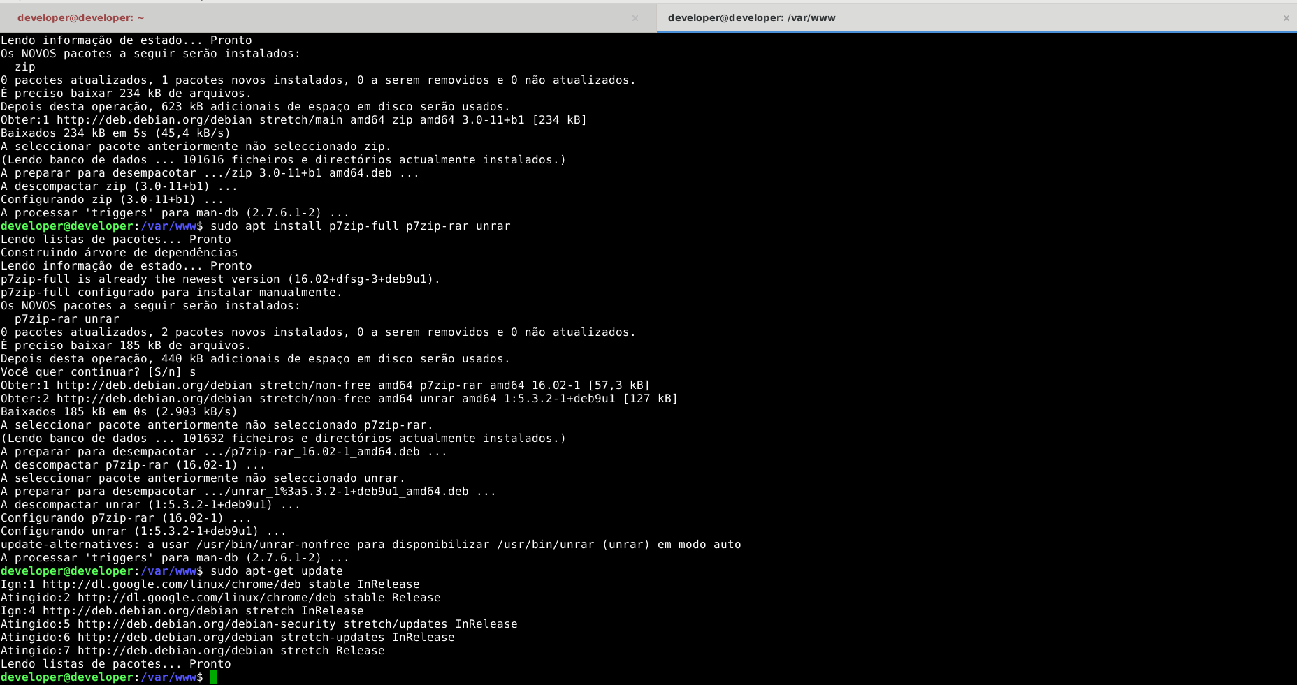 Como instalar rar no Debian 9 (Stretch)